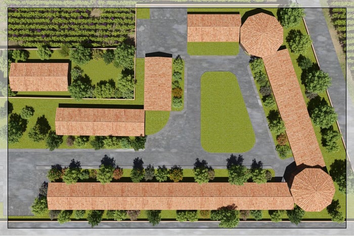 Vue de haut disposition bâtiments