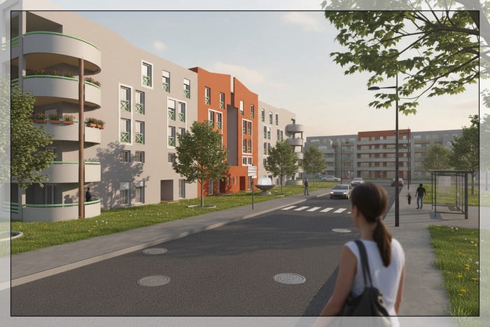 Perspective 3D petit immeuble collectif vue 21