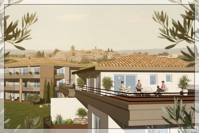 Illustration architecture immeuble vue 3